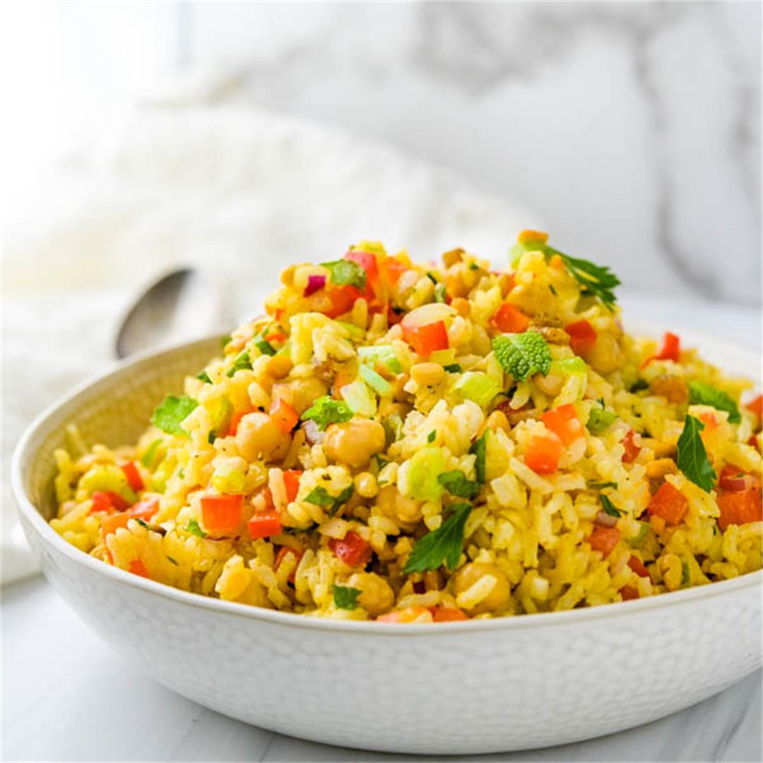 Curried Rice Salad with Ginger Curry Dressing