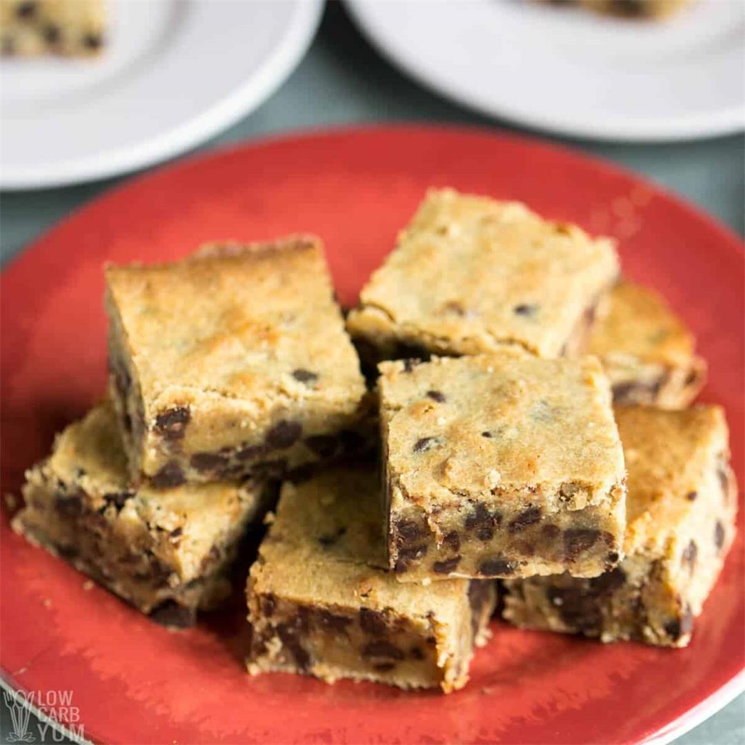 Keto Blondies with Chocolate Chips