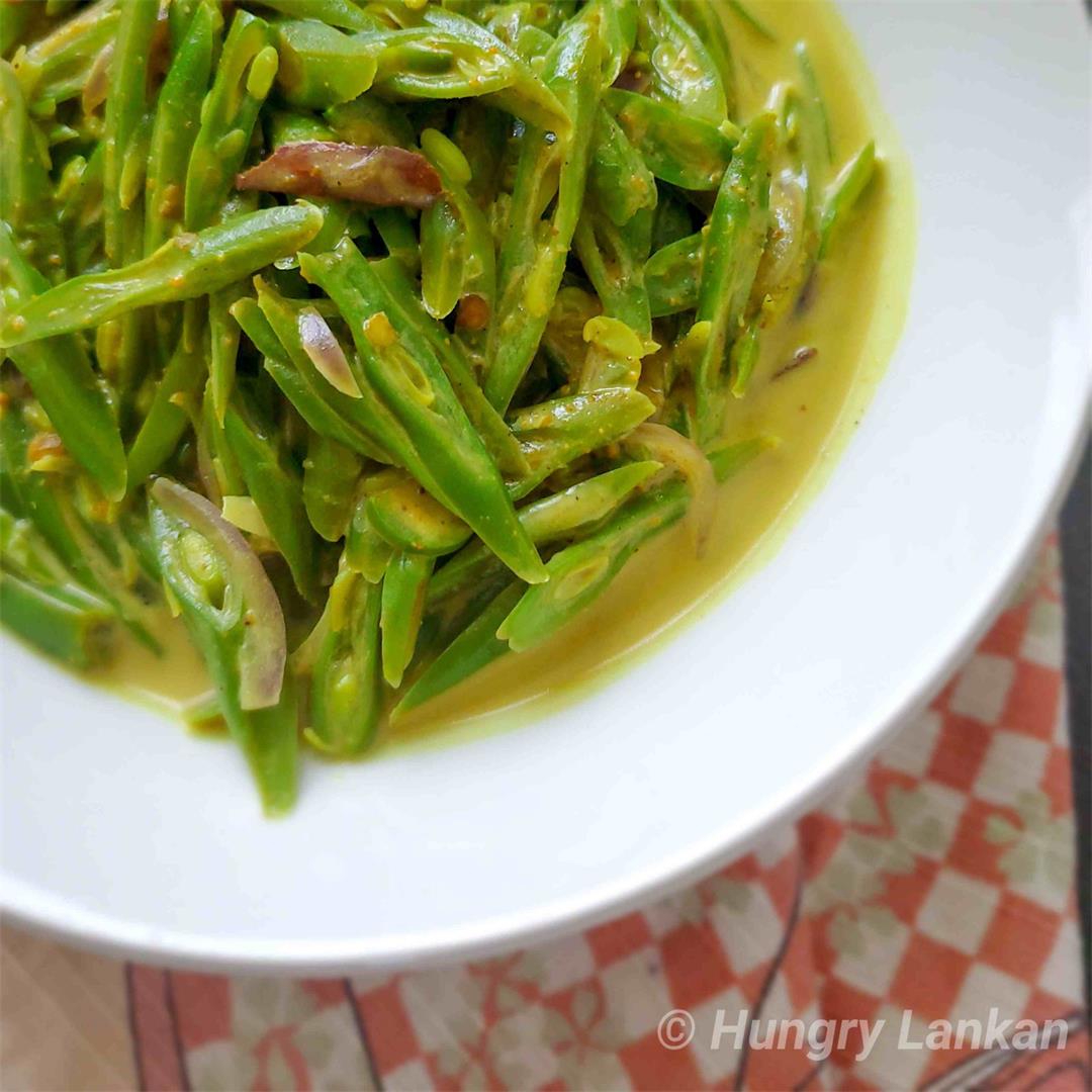 Vegan green bean curry with coconut milk