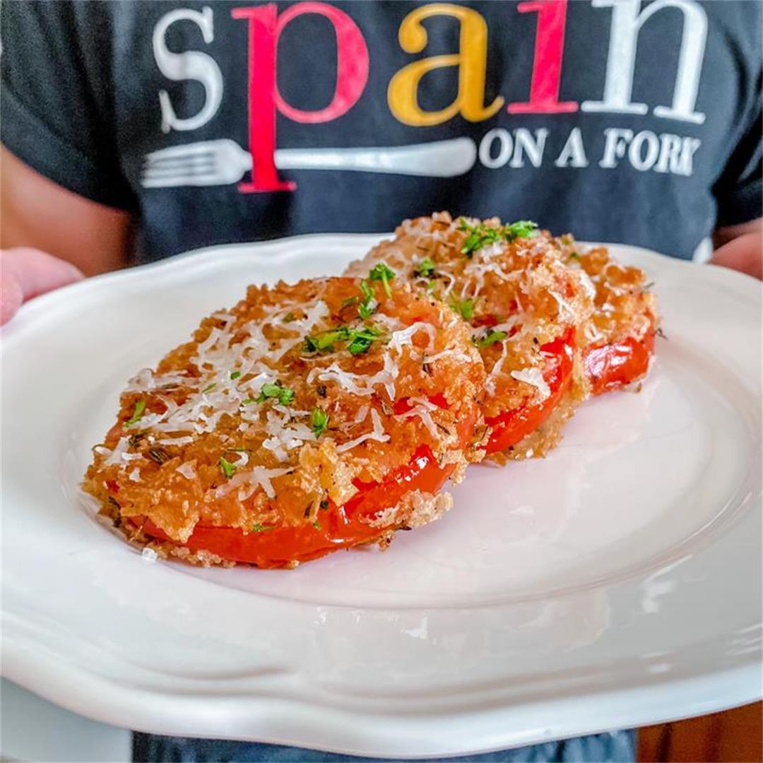 BEST-EVER Fried Tomatoes with Panko & Manchego Cheese