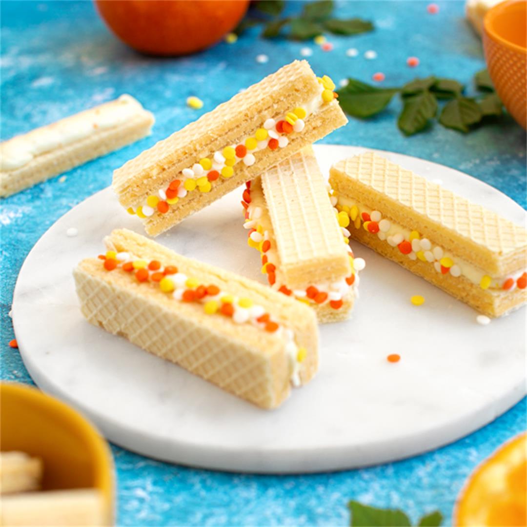 Orange Creamsicle Wafer Sandwiches