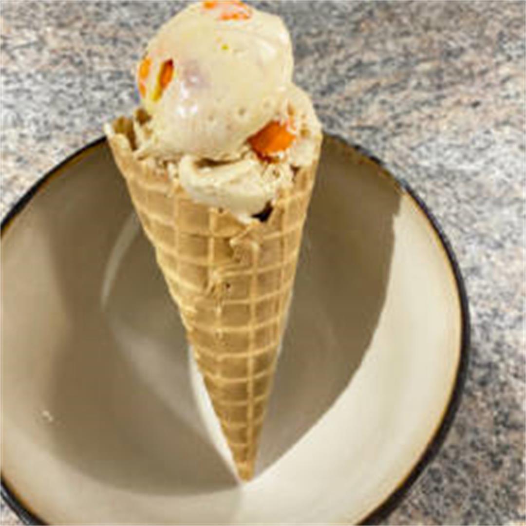 Homemade Peanut Butter Reese's Pieces Ice Cream
