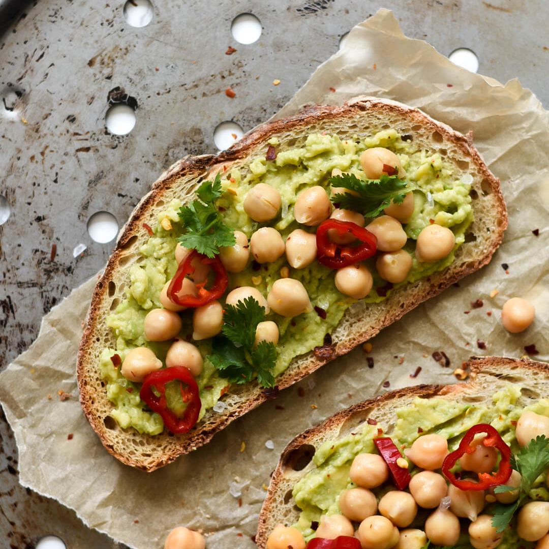 Spicy Avocado Toast With Chickpeas