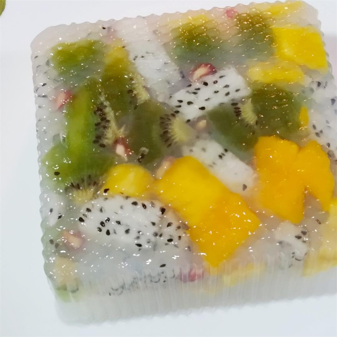 agar-agar jelly fruit cake