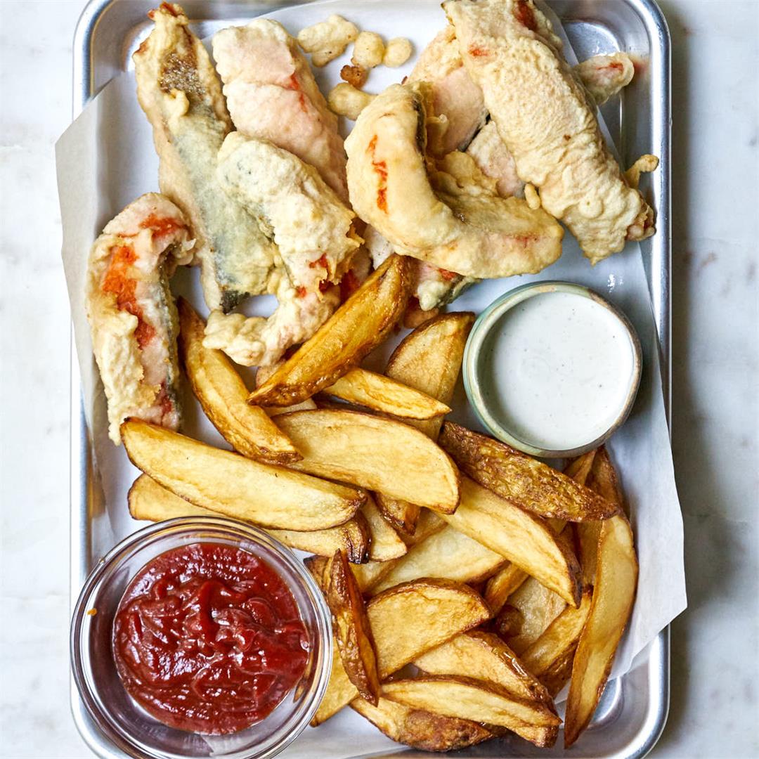 Fried Salmon Fish & Chips