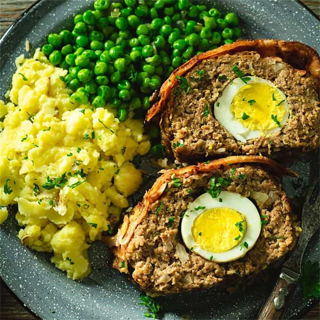 Meatloaf with Hard-Boiled Eggs and Bacon