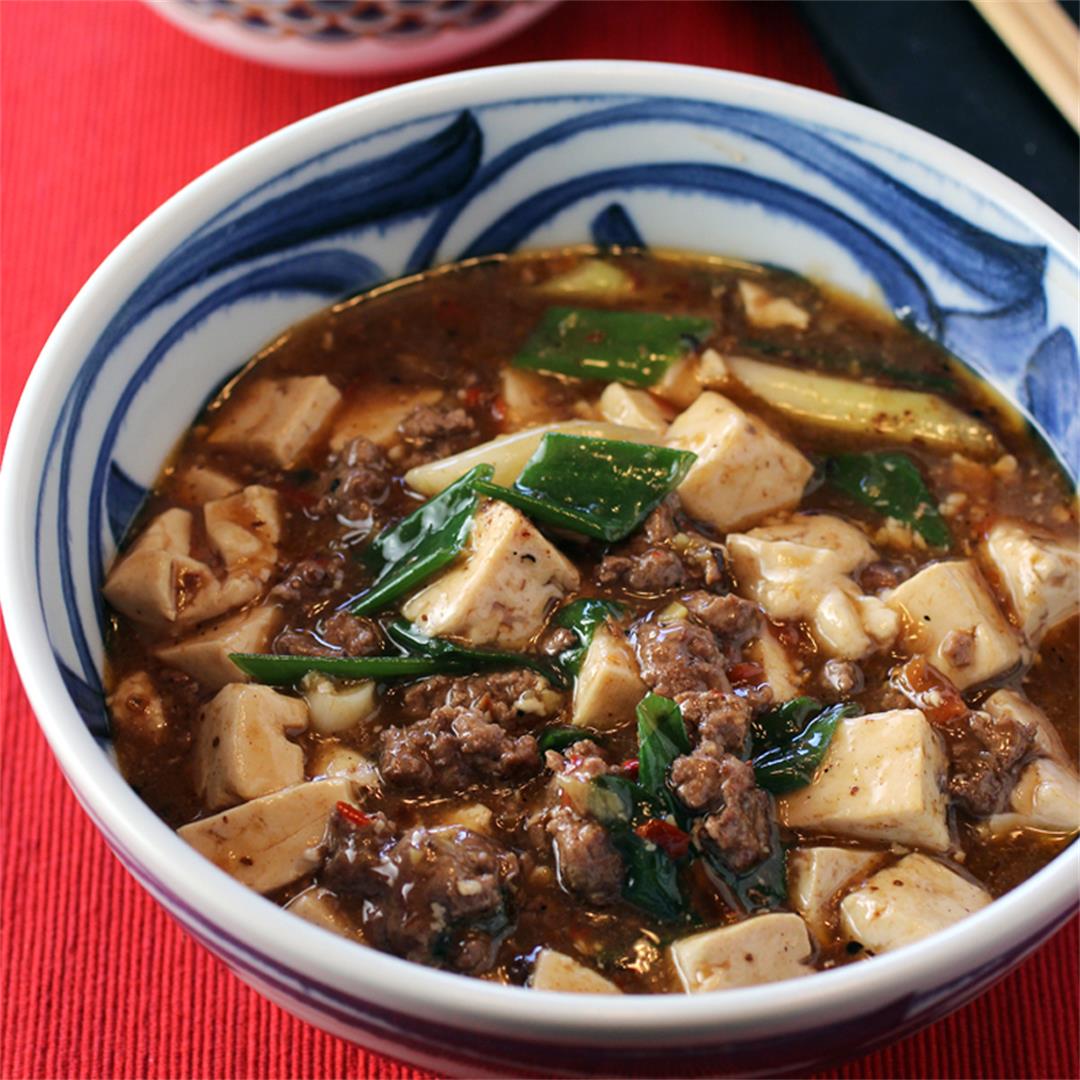 Spicy tofu with lamb and Sichuan peppercorn