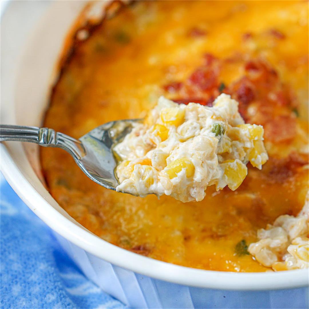 Hot Jalapeno Corn Dip with Bacon