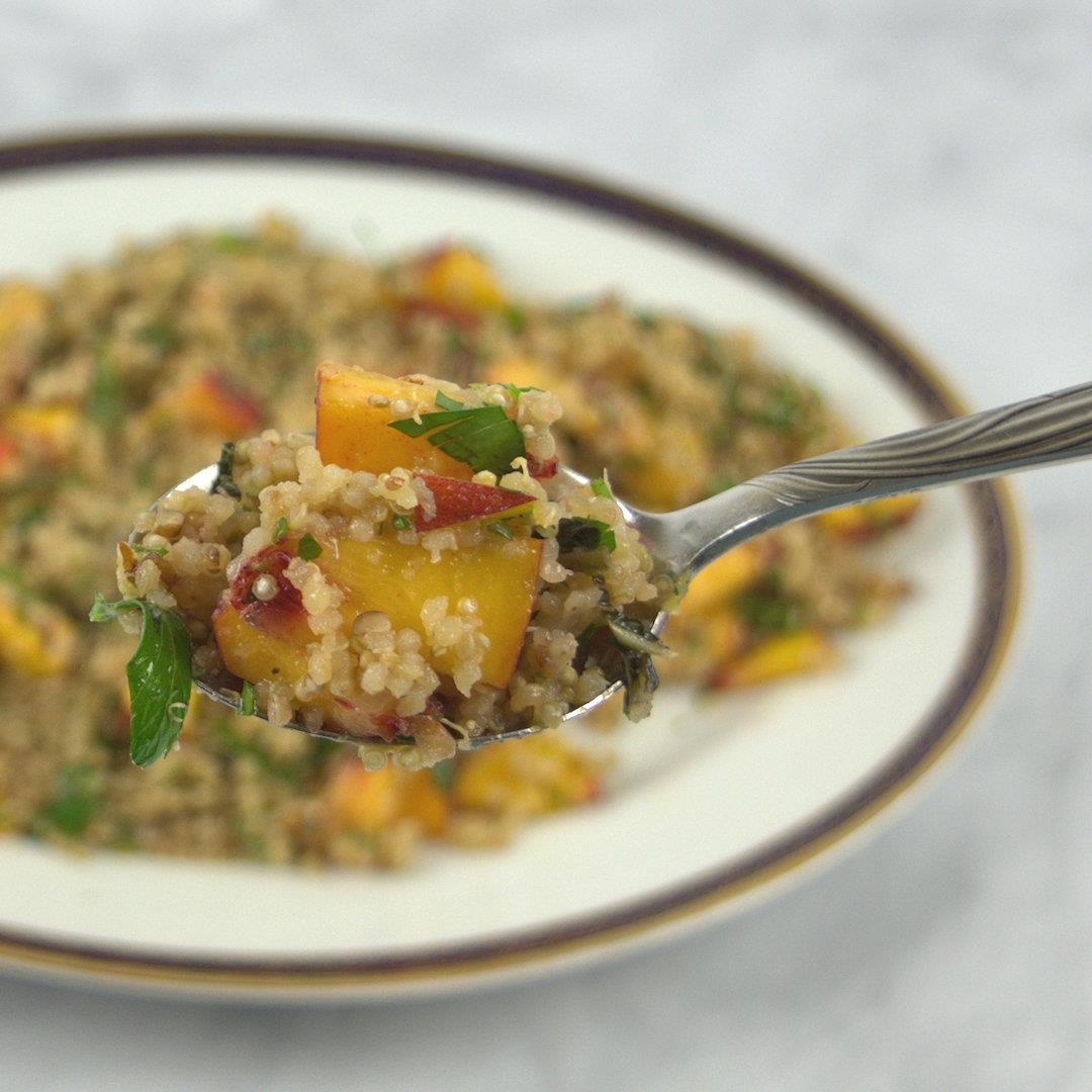 Quinoa Salad with Peach, Herbs and Pecans – A Gourmet Food Blog