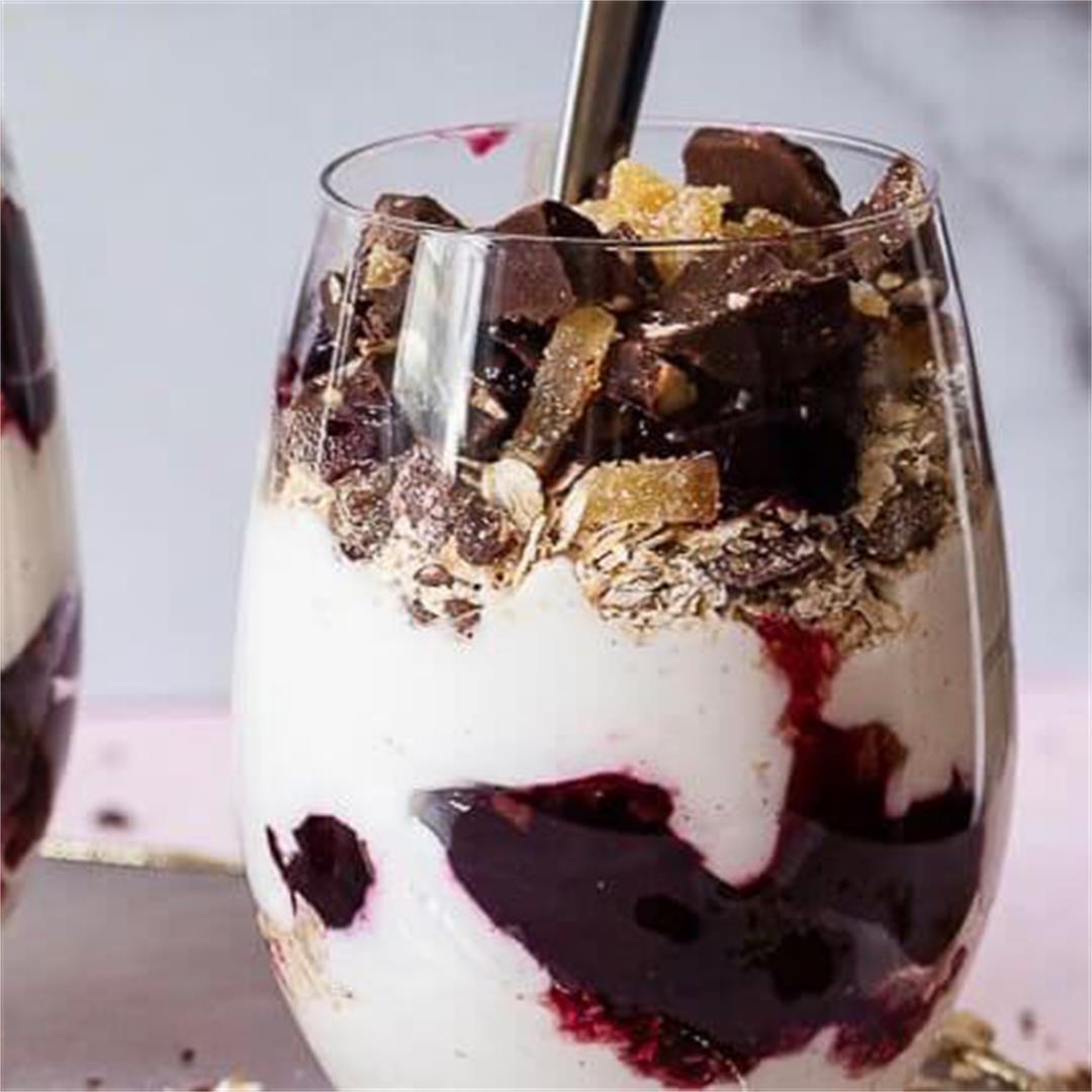 Chocolate Parfait with Cherries and Ginger