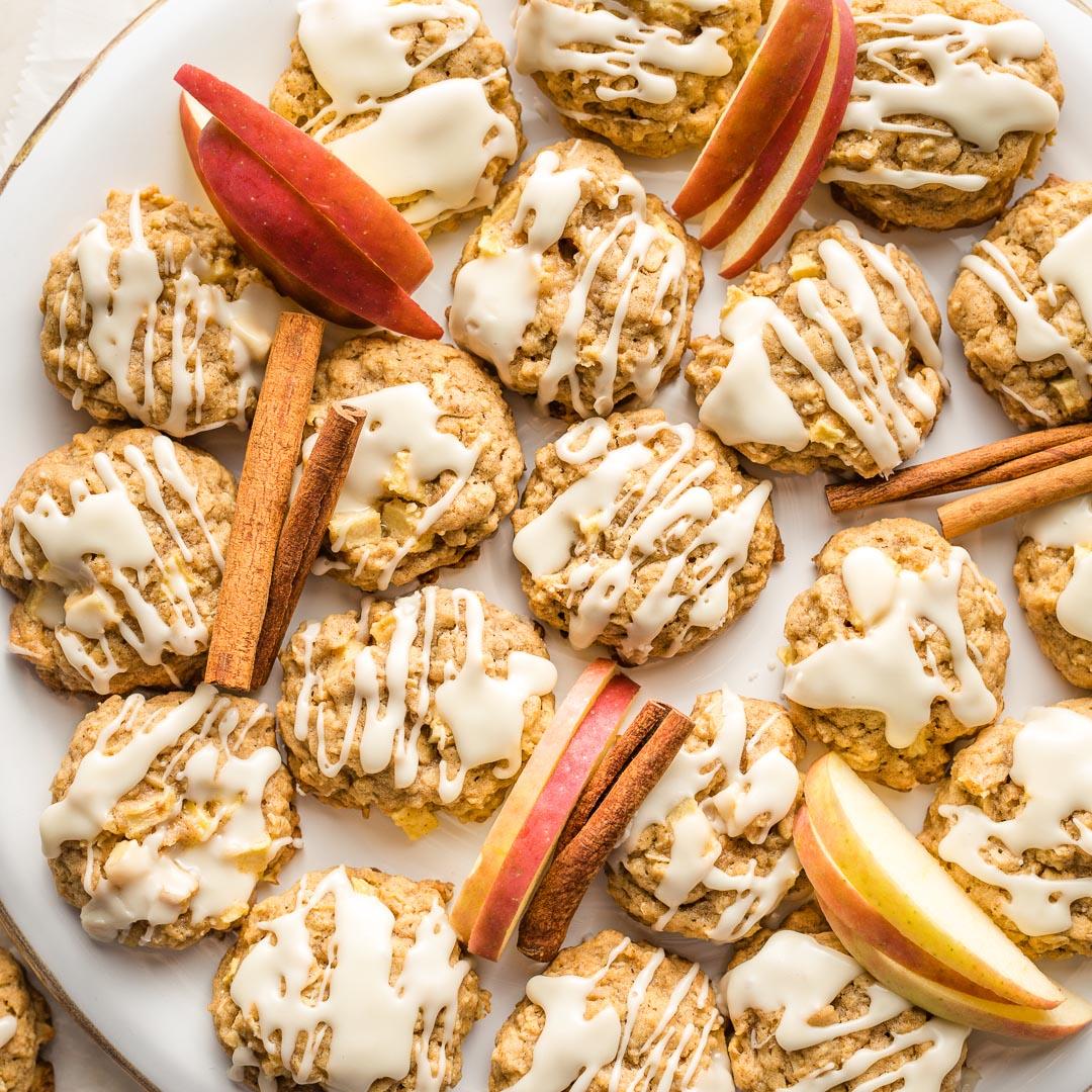Apple Cinnamon Cookies with Maple Glaze