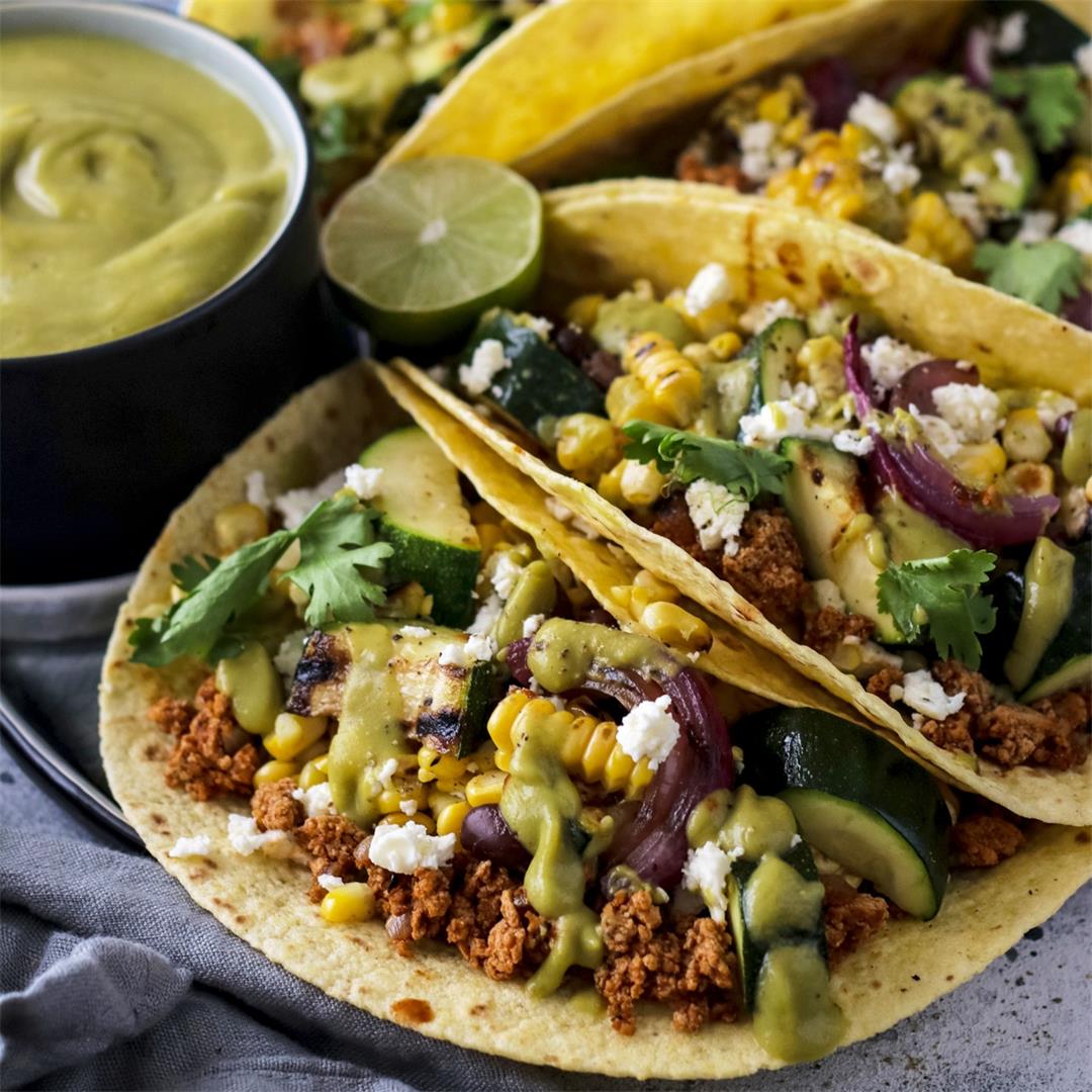 Grilled Zucchini and Corn Tacos