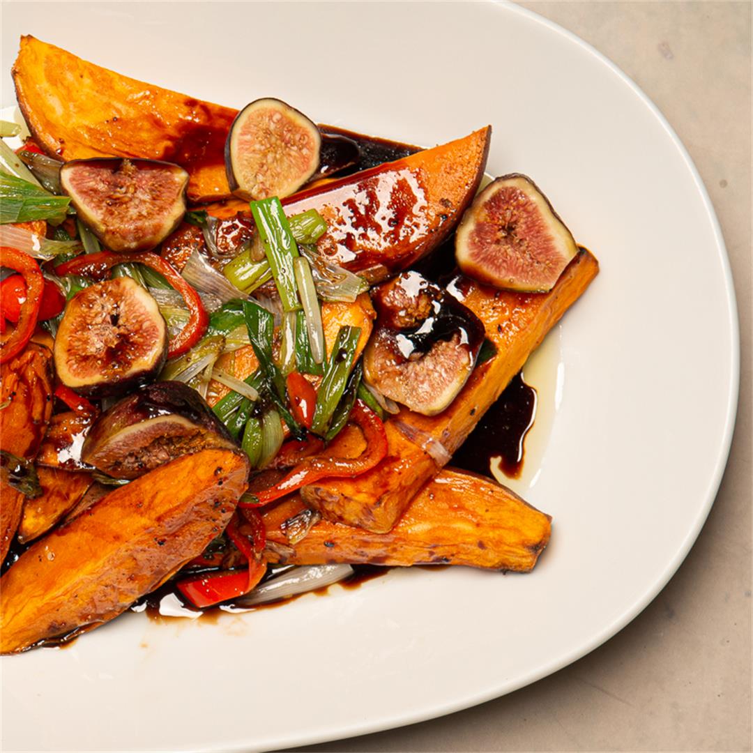 Roasted Sweet Potatoes and Fresh Figs