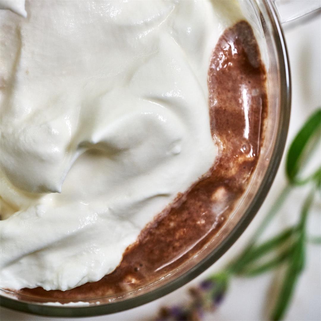 Earl Grey Hot Chocolate with Lavender Whipped Cream