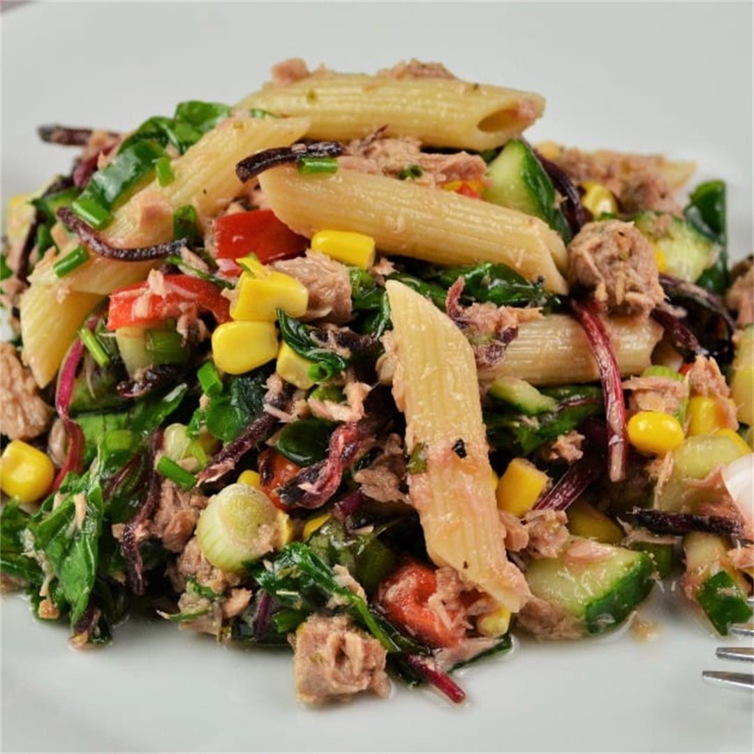 Simple Tuna and Pasta Salad Recipe-Best Timea's Kitchen Dish