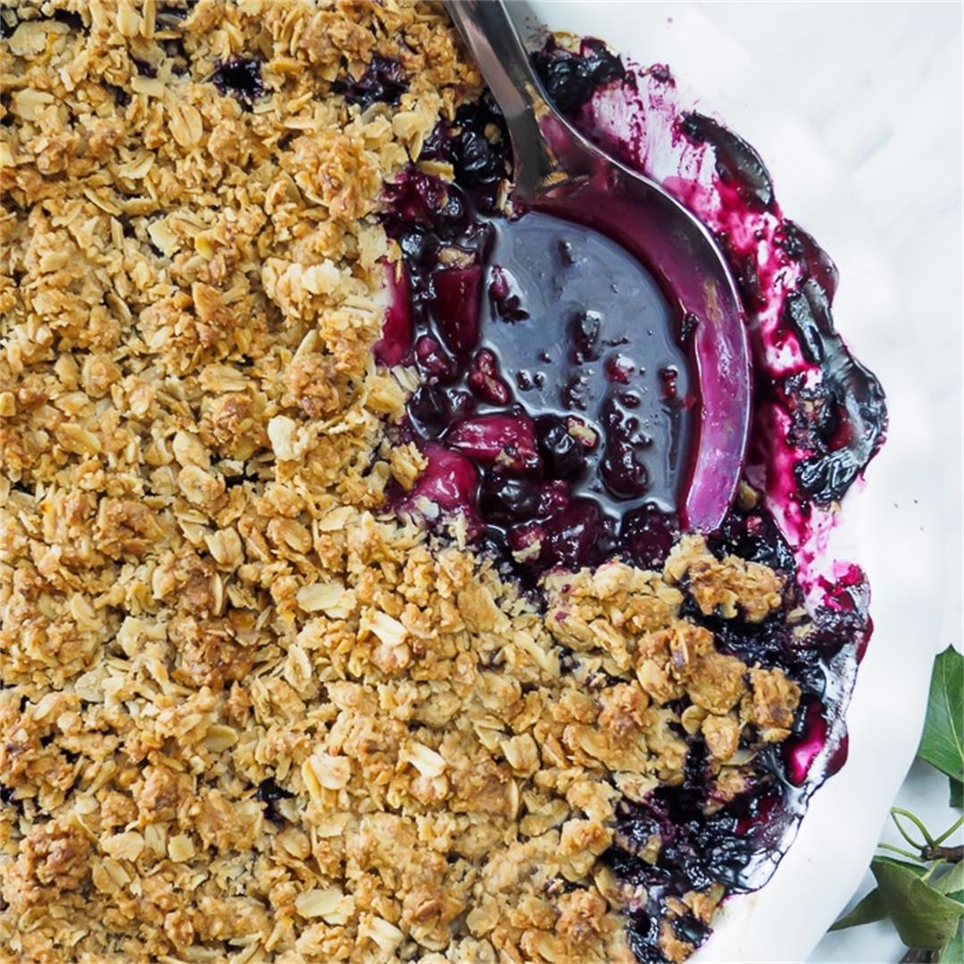 Pear and Blueberry Crumble