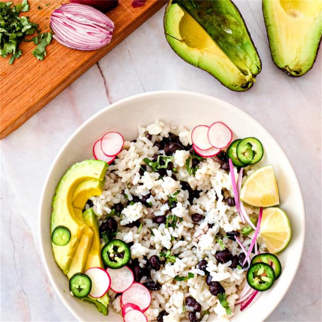 Coconut Lime Rice with Cilantro & Black Beans