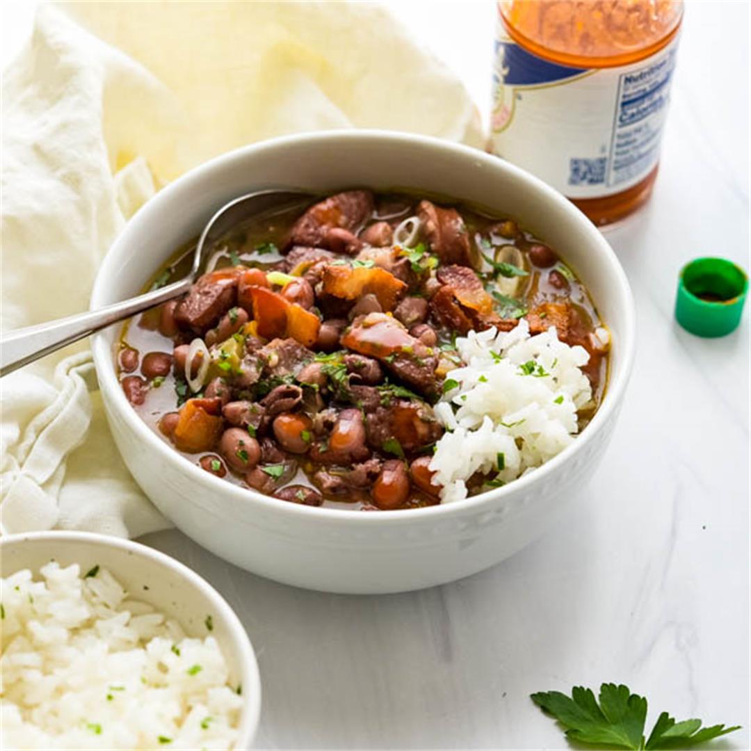 Easy Louisiana Cajun Red Beans Rice and Sausage