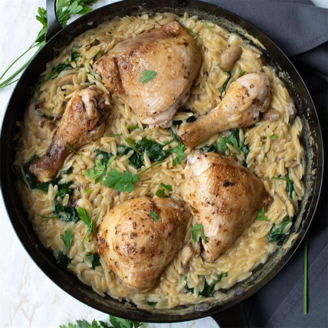 One Pan Chicken & Orzo