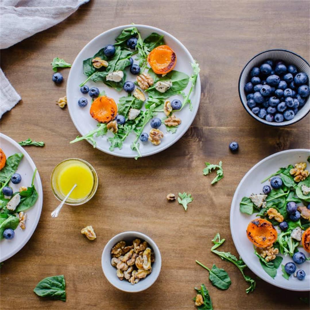 Easy Apricot Blueberry Salad (vegan & gluten-free)