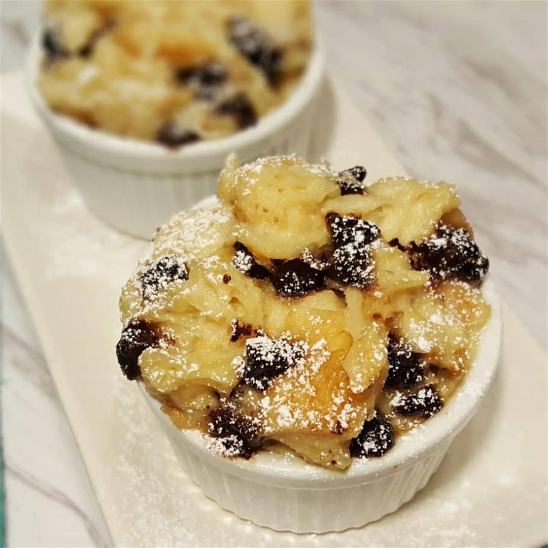 Pressure Cooker Chocolate Chip Bread Pudding