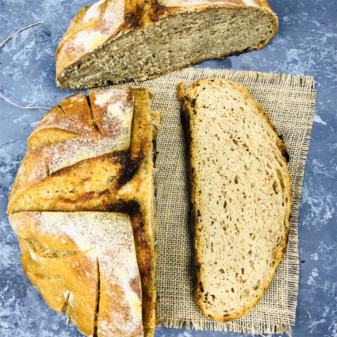 Sourdough atta bread (100% whole wheat sourdough bread)