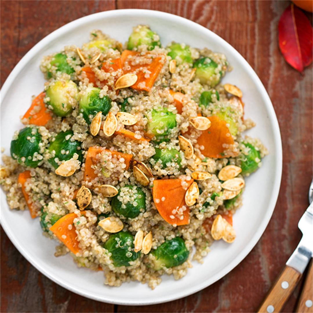 Toasted Warm Quinoa Salad with Browned Butter Vinaigrette