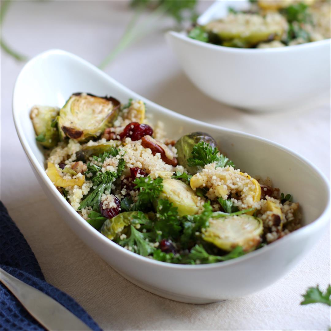 Couscous Salad with Roasted Brussels Sprouts