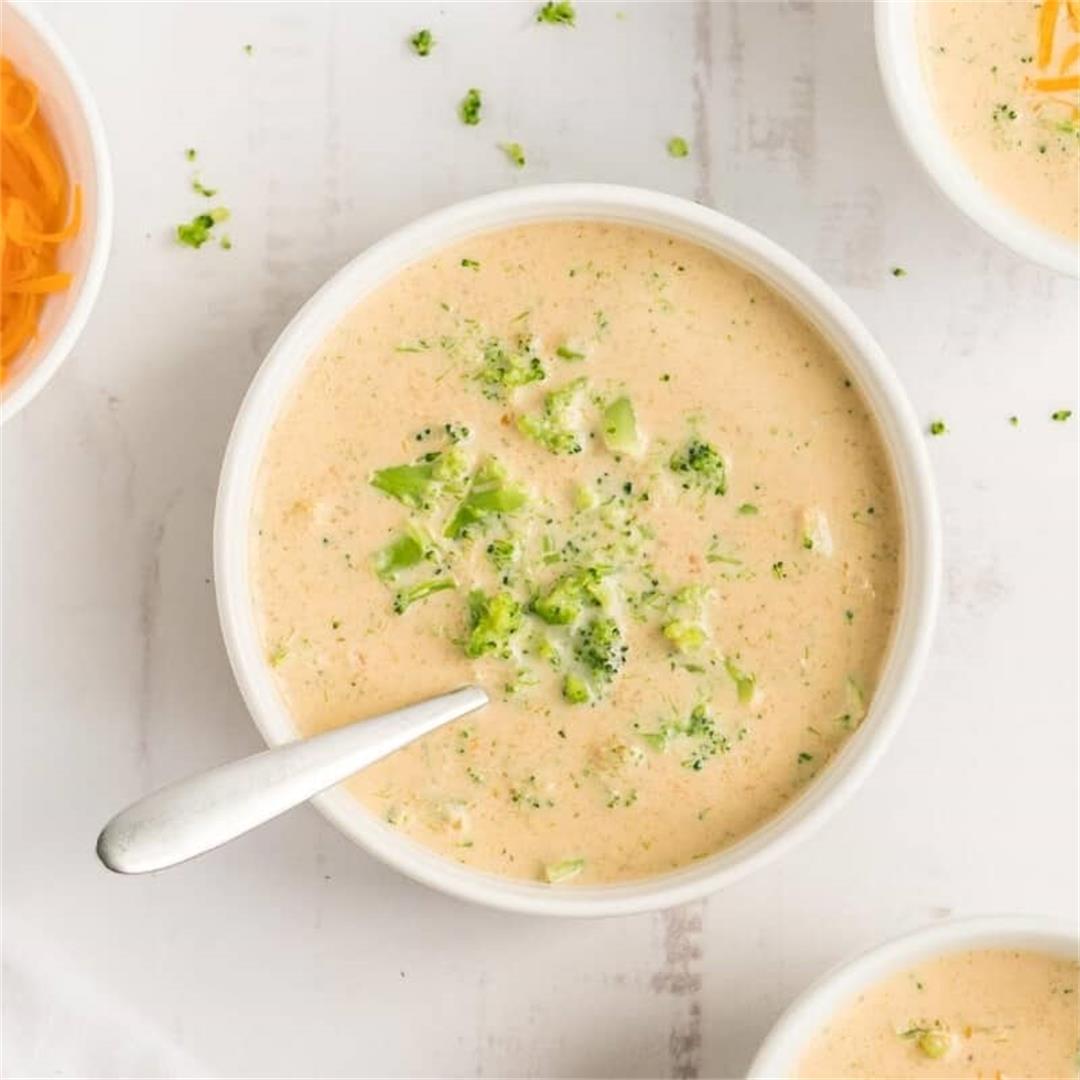 Low Carb Keto Broccoli Cheddar Cheese Soup