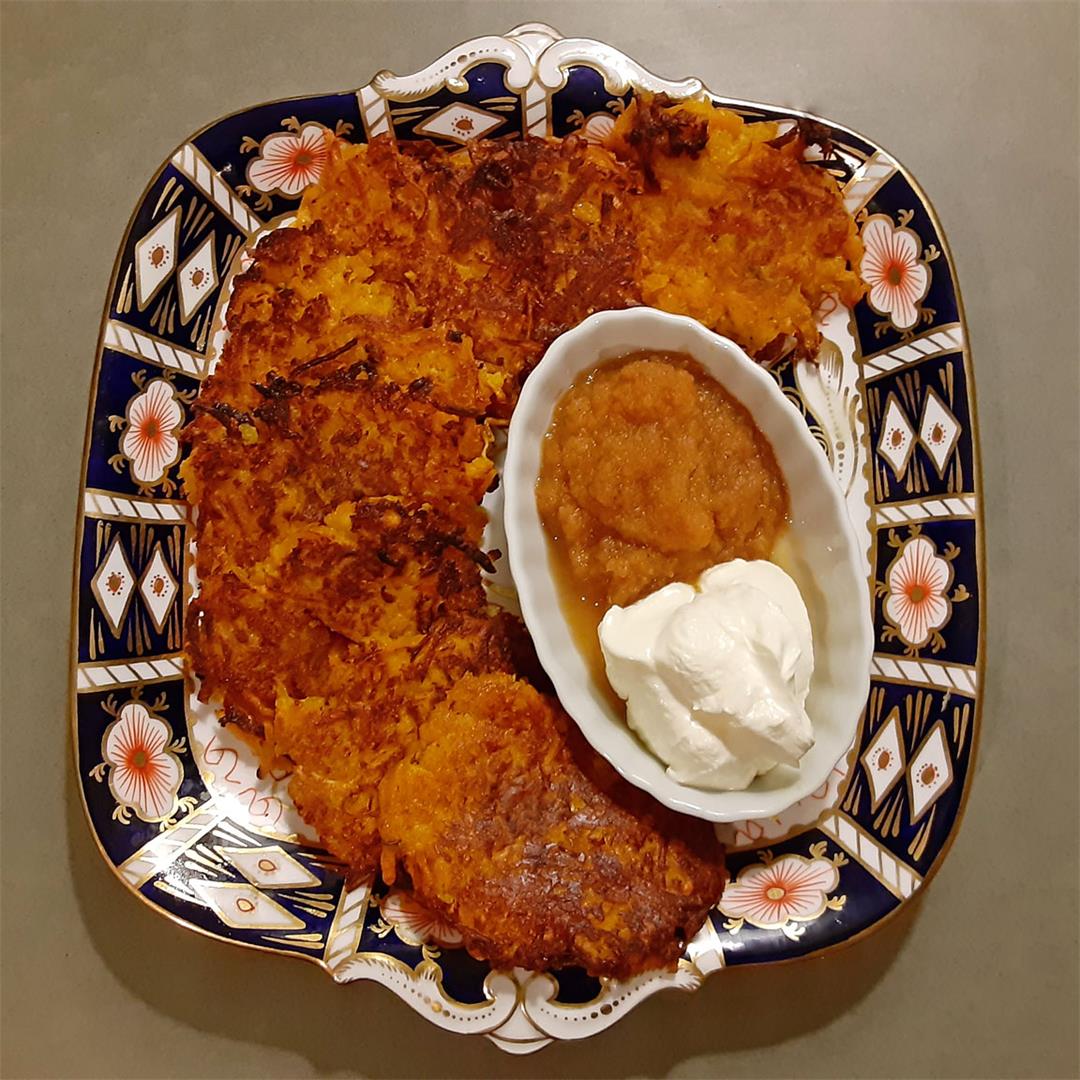 Butternut Squash Latkes with Rye and Caraway