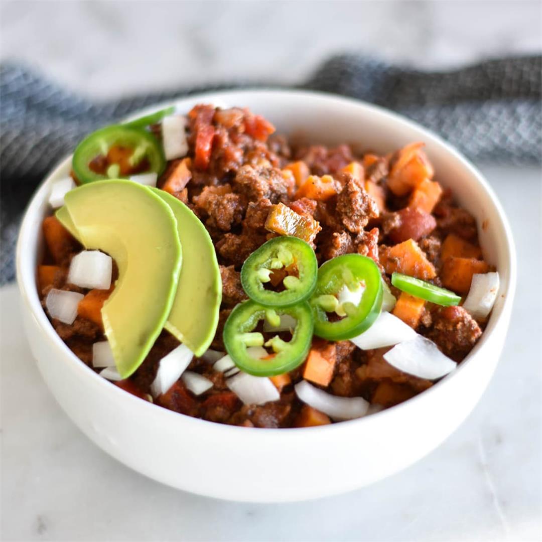 Whole30 Sweet Potato Chili — Foodborne Wellness
