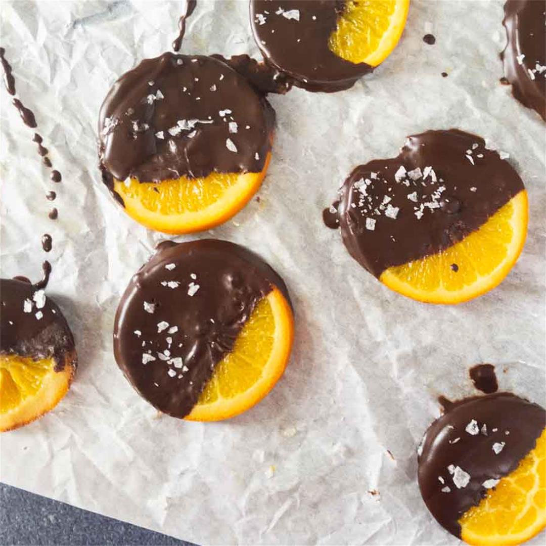 Candied Oranges with Dark Chocolate and Sea Salt