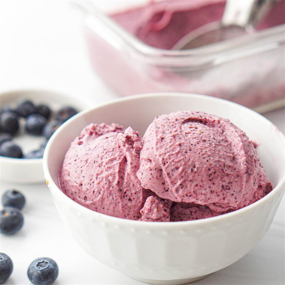 Keto Blueberry Ice Cream made in Blender