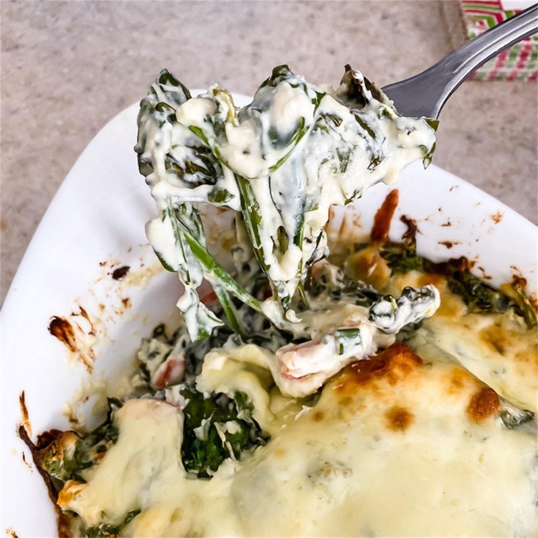 Baked Spinach Dip with Fresh Spinach