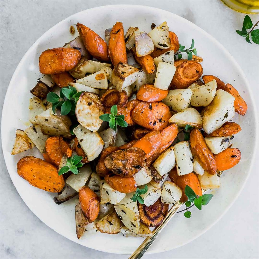 Herb Roasted Turnips and Carrots