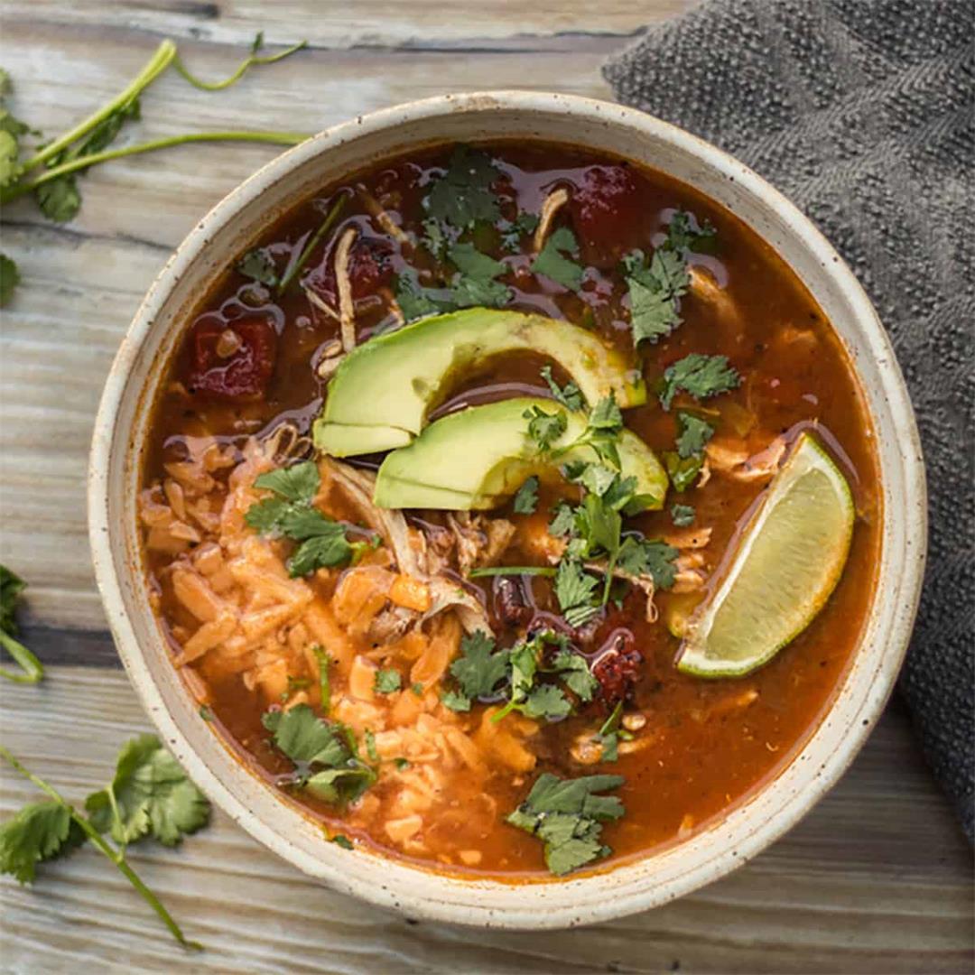 Healthy Chicken Tortilla Soup (Easily Made In The Instant Pot!)
