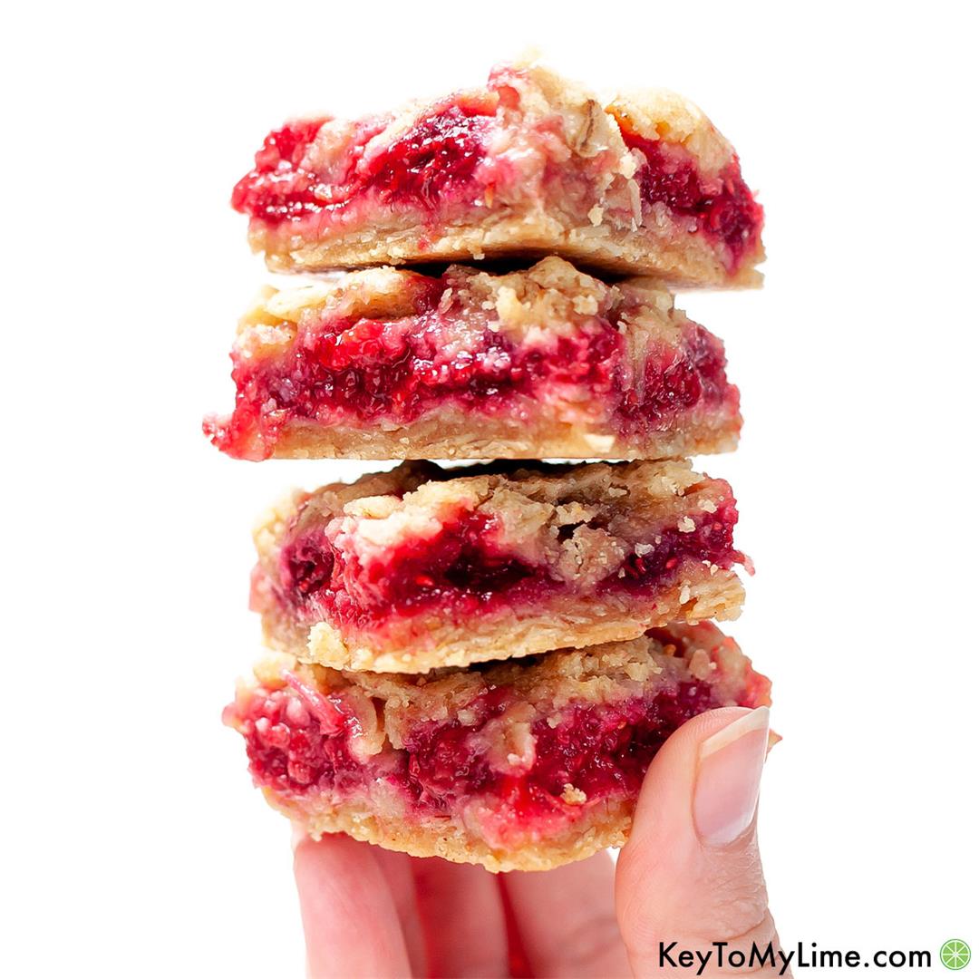 Raspberry Crumble Bars Recipe with Oatmeal Crumble