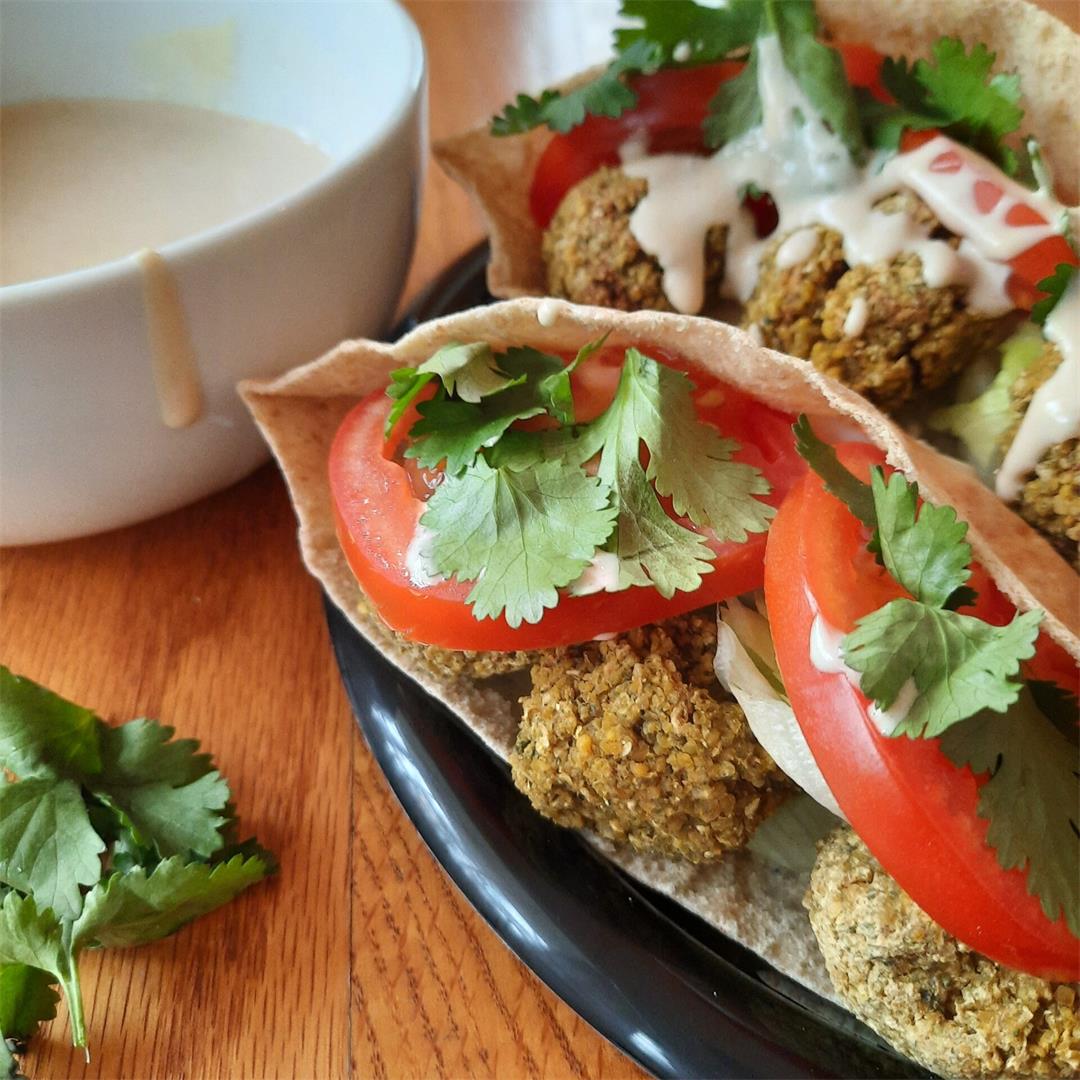 Easy Baked Falafel with Creamy Tahini Sauce