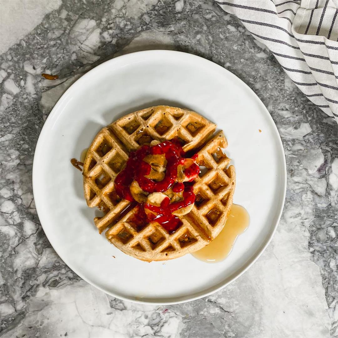 Easy Healthy Waffles With Raspberry Chia Jam