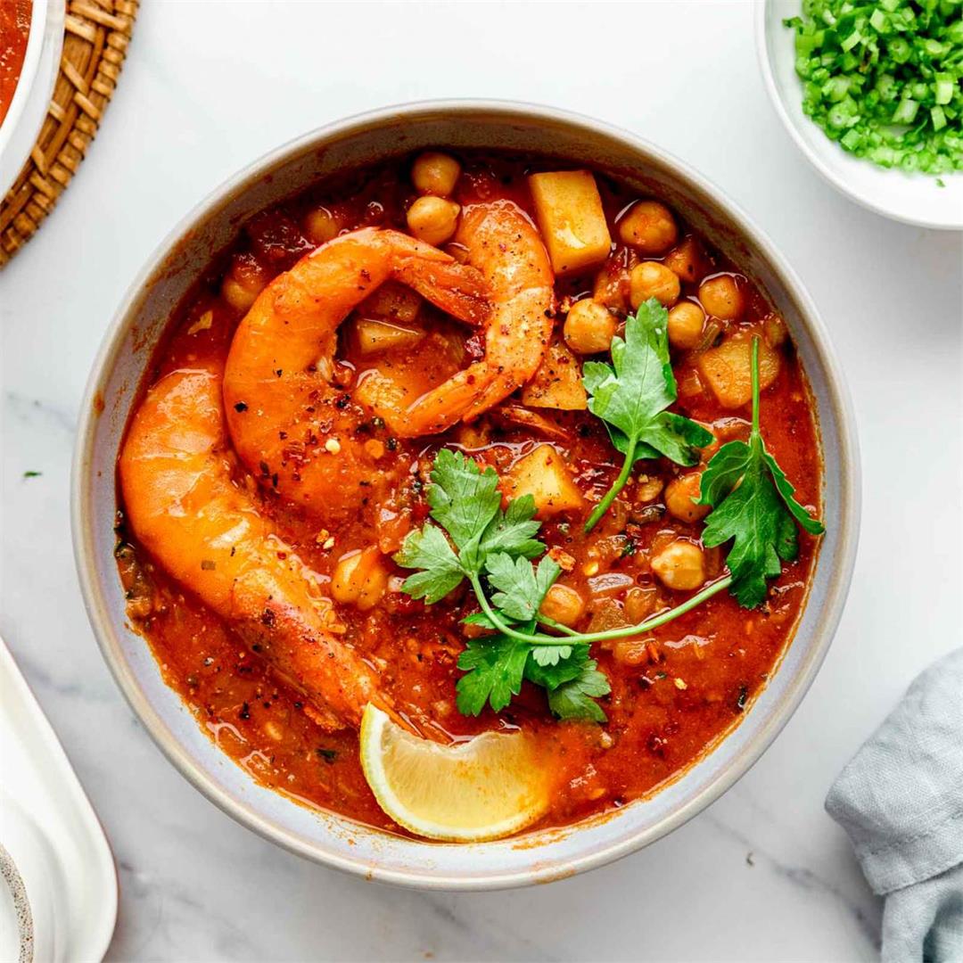 Shrimp Stew with Potatoes and Chickpeas