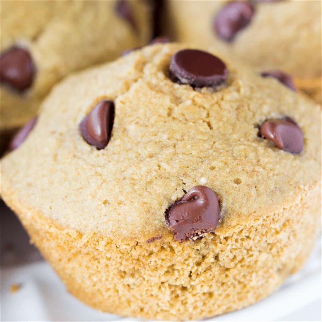 Oat Flour Chocolate Chip Muffins