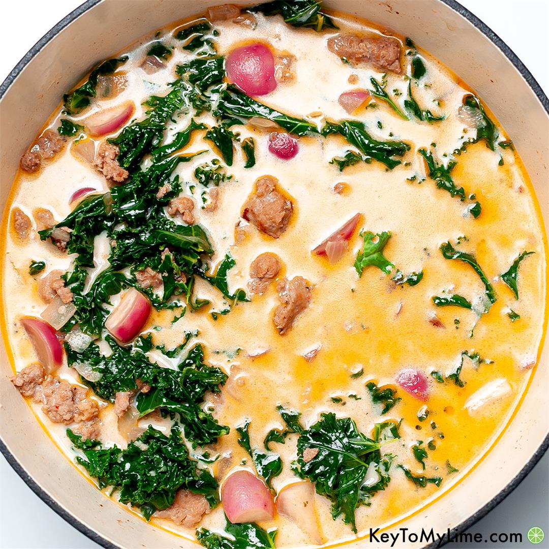 Easy Low Carb Keto Zuppa Toscana Soup (VIDEO)