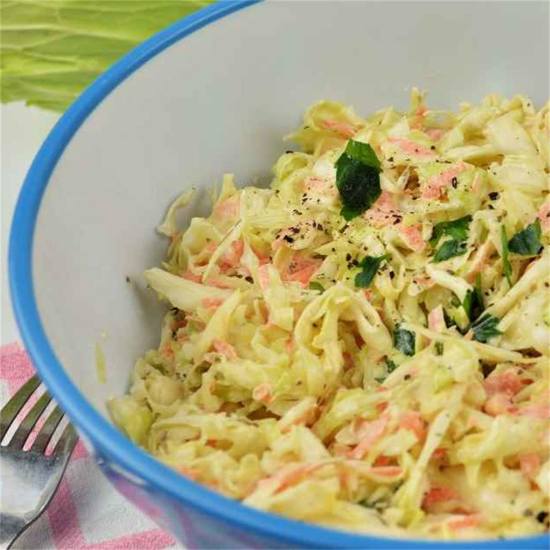 Quick And Easy Homemade Coleslaw Recipe-Timea's Kitchen
