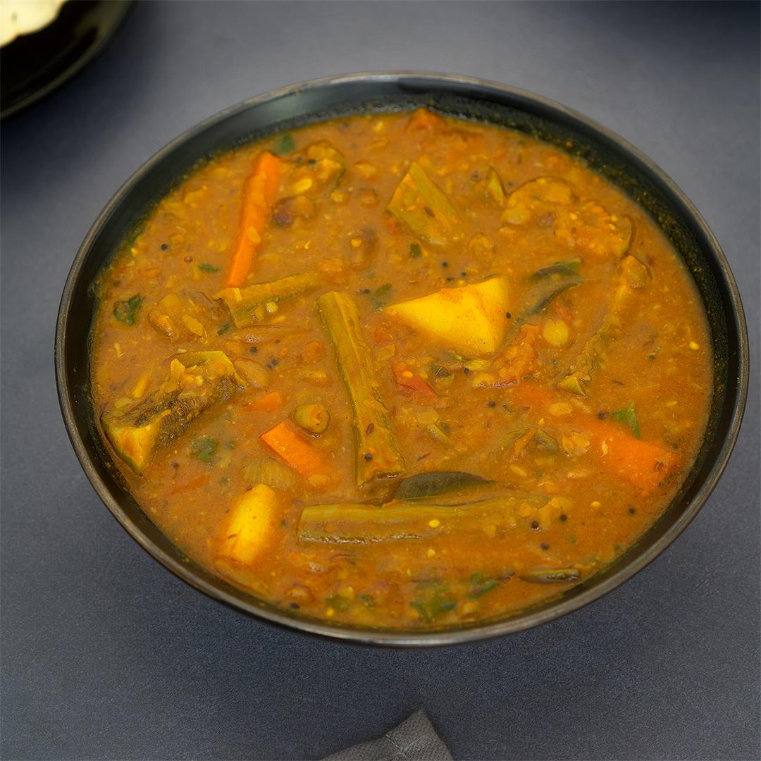 Mixed Vegetable Sambar Recipe Tamilnadu Style