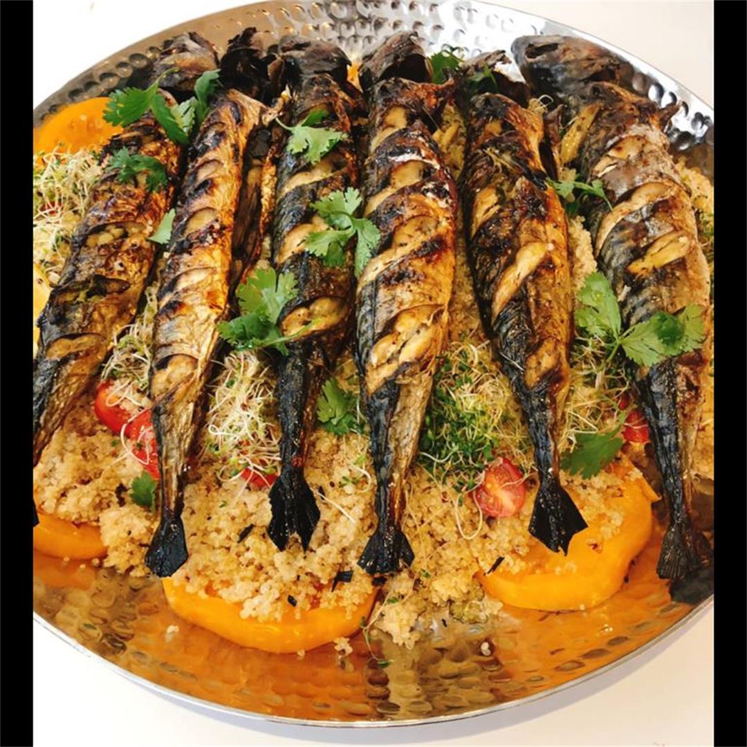 Broiled mackerel with quinoa recipe
