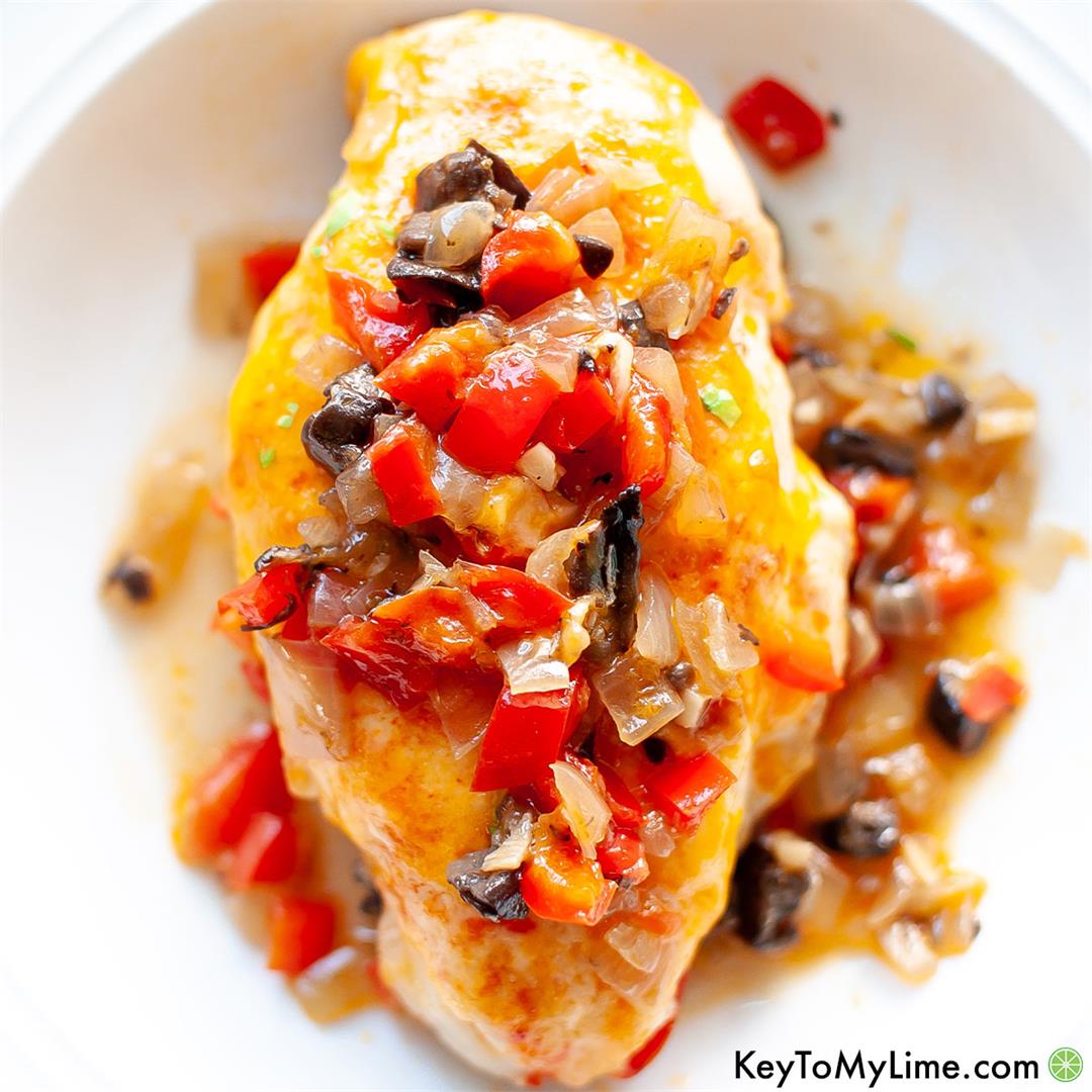Baked Chicken and Peppers {Ready in 30 Minutes!}