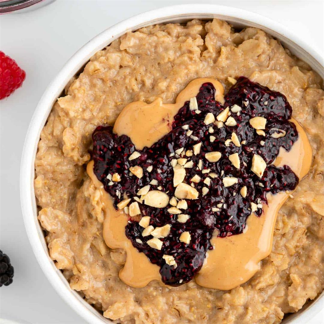 Peanut Butter and Jelly Oatmeal