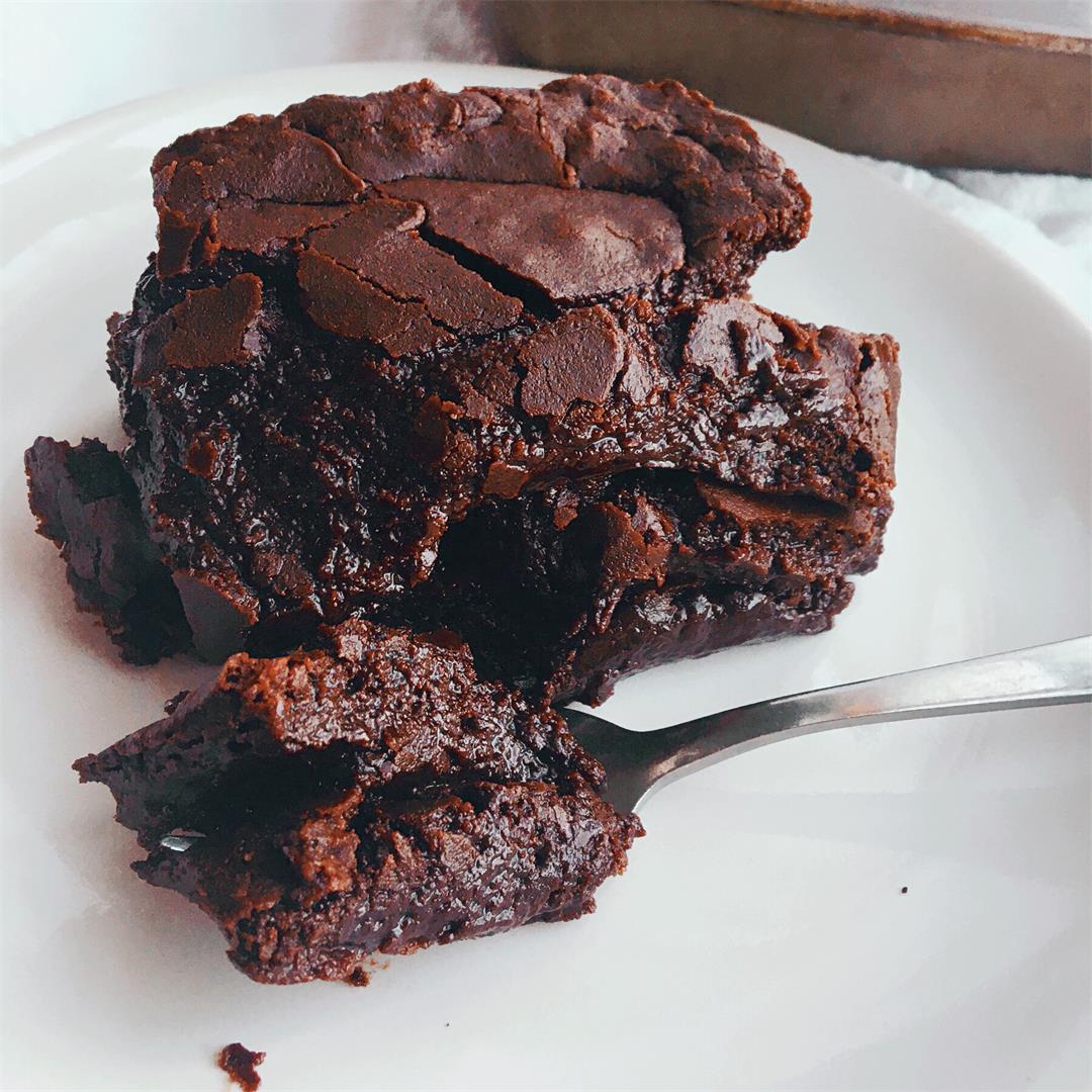 The Ultimate Dark Chocolate Fudgy Brownies