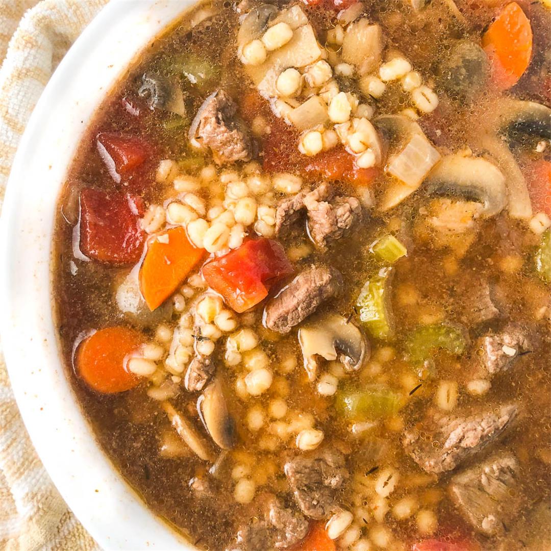 The Best Instant Pot Beef Barley Soup