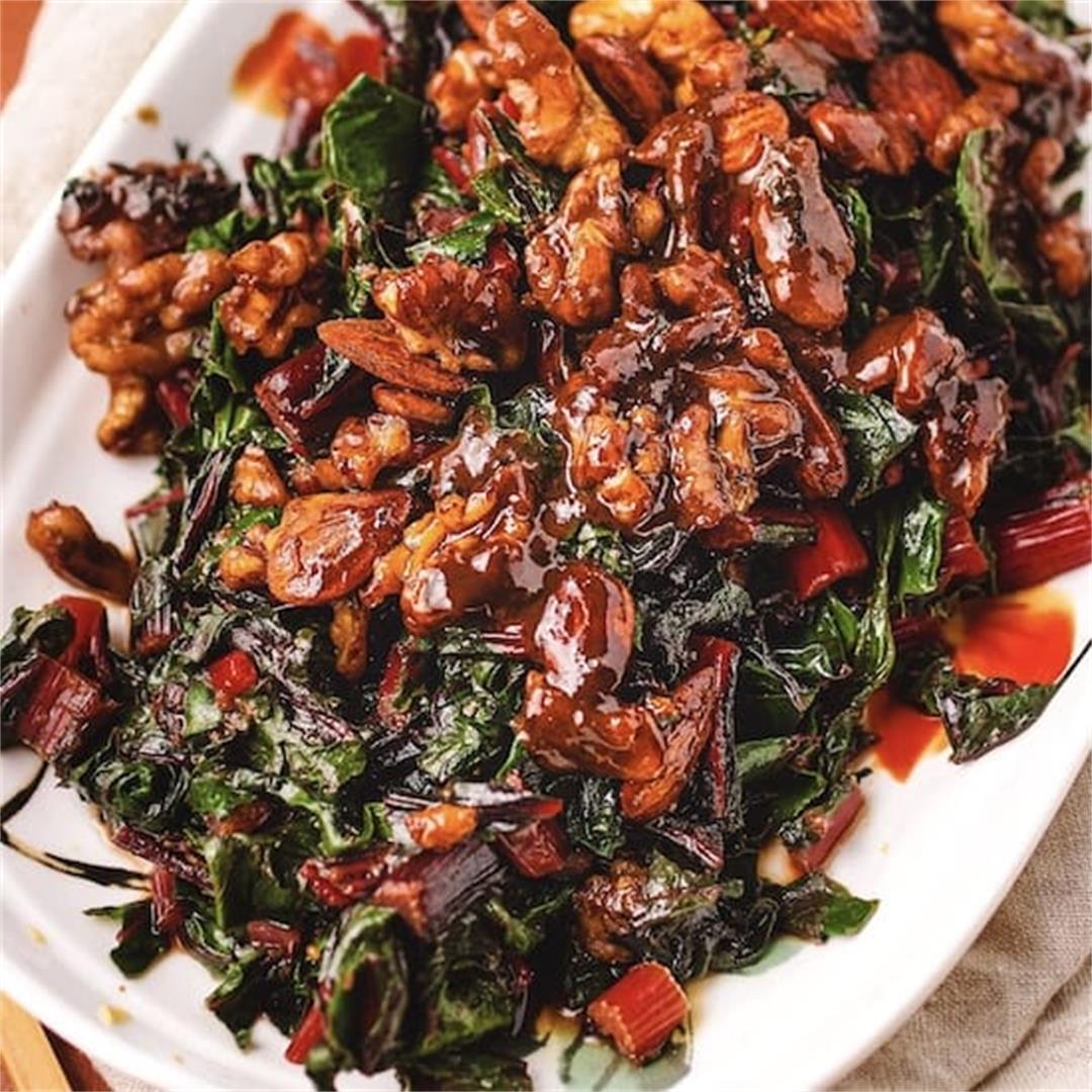 Sauteed Swiss Chard Chickpea Miso Butter